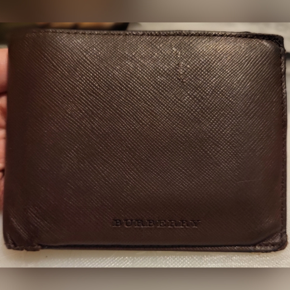 Burberry Brown Leather Wallet Burberry Bifold Mens Wallet